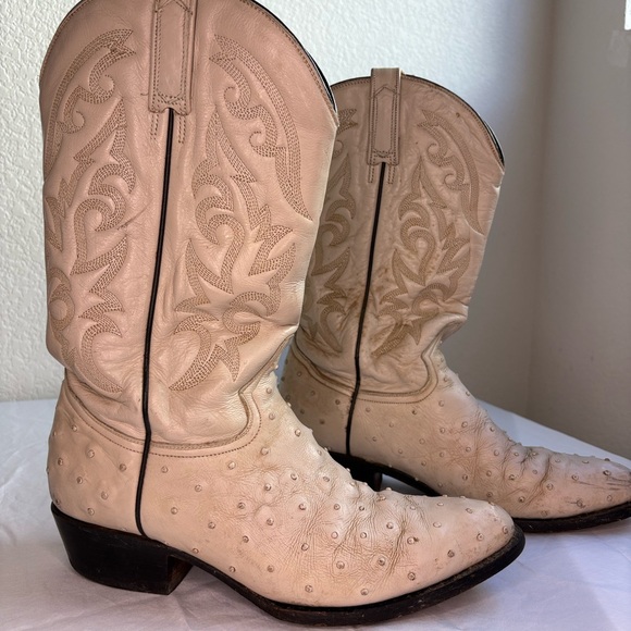 Rudel Winter White Ostrich Cowboy Boots - Picture 7 of 7